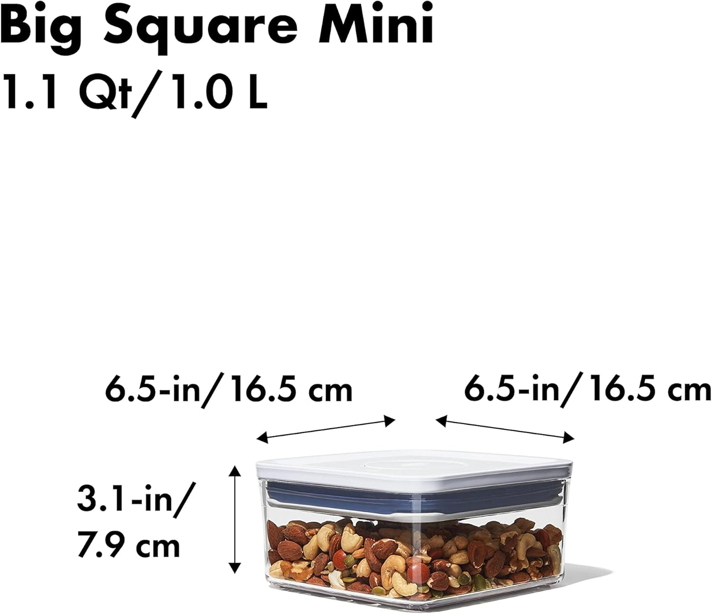OXO Good Grips POP Container - Airtight Food Storage - Big Square Short 2.8 Qt Ideal for 5 lbs of sugar, cookies or crackers