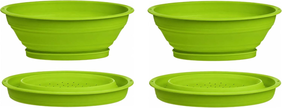 Progressive International 3.5 Cup Collapsible Mini Fruit Vegetable Colander Strainer Water Drainer (Green)
