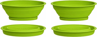 Progressive International 3.5 Cup Collapsible Mini Fruit Vegetable Colander Strainer Water Drainer (Green)