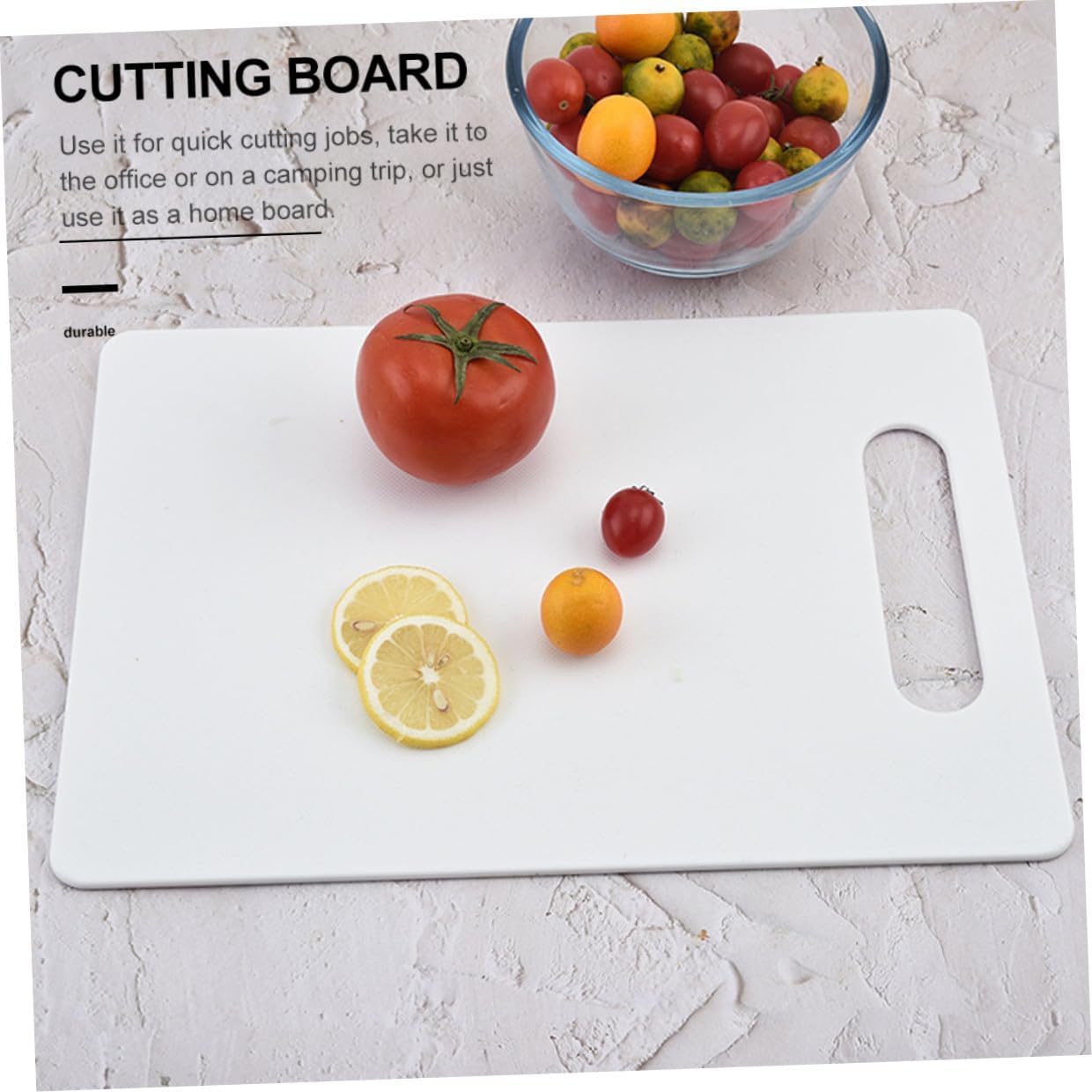 HOMSFOU Plastic Kitchen Cutting Board Mat, Non-slip Chopping Board for Kitchen Use, Square Food-grade Cutting Mat for Vegetables and Fruits
