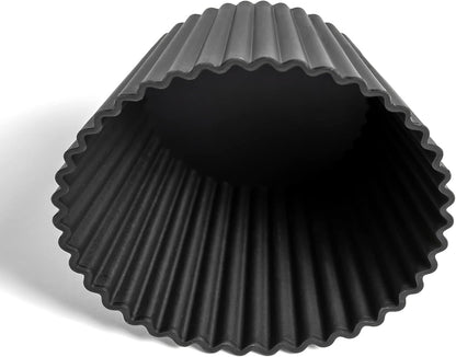 Premium Reusable Silicone Muffin Liners - 12 BPA Free Silicone Cupcake Molds for Baking - LFGB/FDA - (Standard, Black)