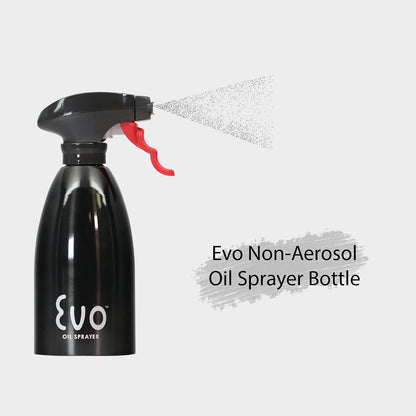 Evo Oil Sprayer 18/8 Stainless Steel, Non-Aerosol for Olive, Cooking Oils, and Vinegars, Silver, 16-Ounce Capacity