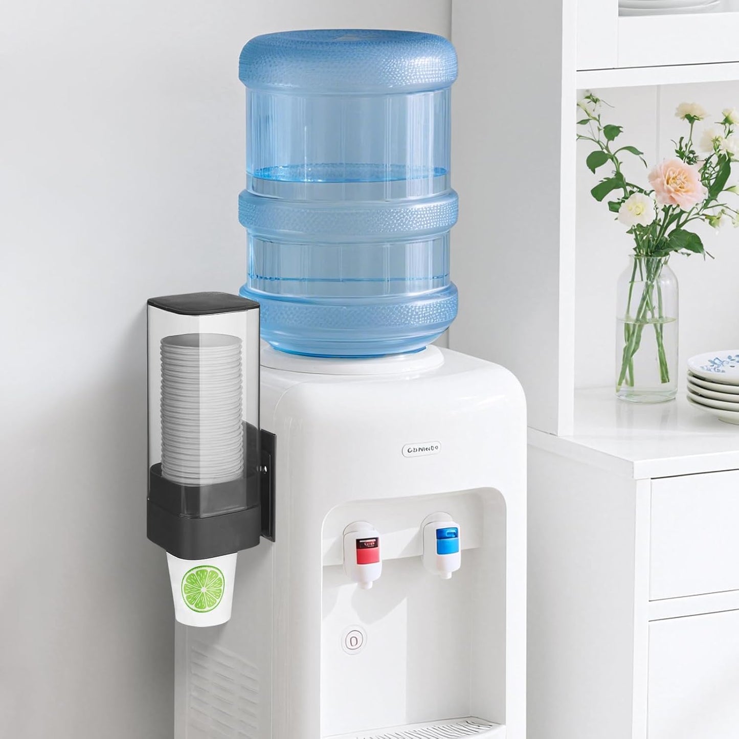 MYITYARD Cup Dispenser, Pull Type Wall Mount Cup Holder for Water Cooler Fit 3oz-5oz Disposable Paper and Plastic Cups, Bathroom Mouthwash Cup Dispenser for Home, Office, Gym, Hospital (White)