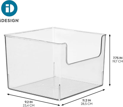 iDesign Open-Front Storage Bin, Clear | Kitchen, Pantry, Bathroom, Home Office, Made in USA
