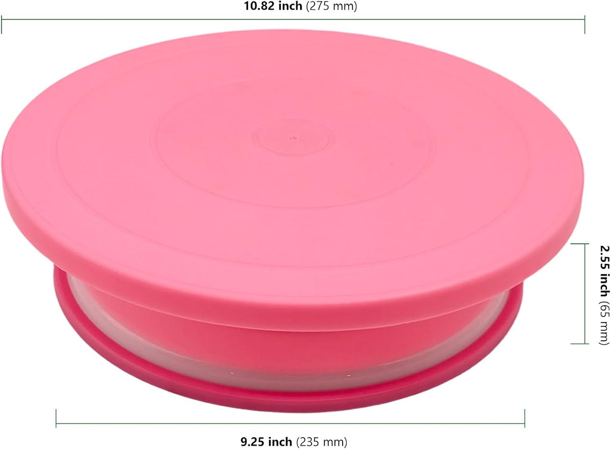3 Pcs 11 Inch Rotating Cake Turntable, Smooth 360° Revolving Cake Stand