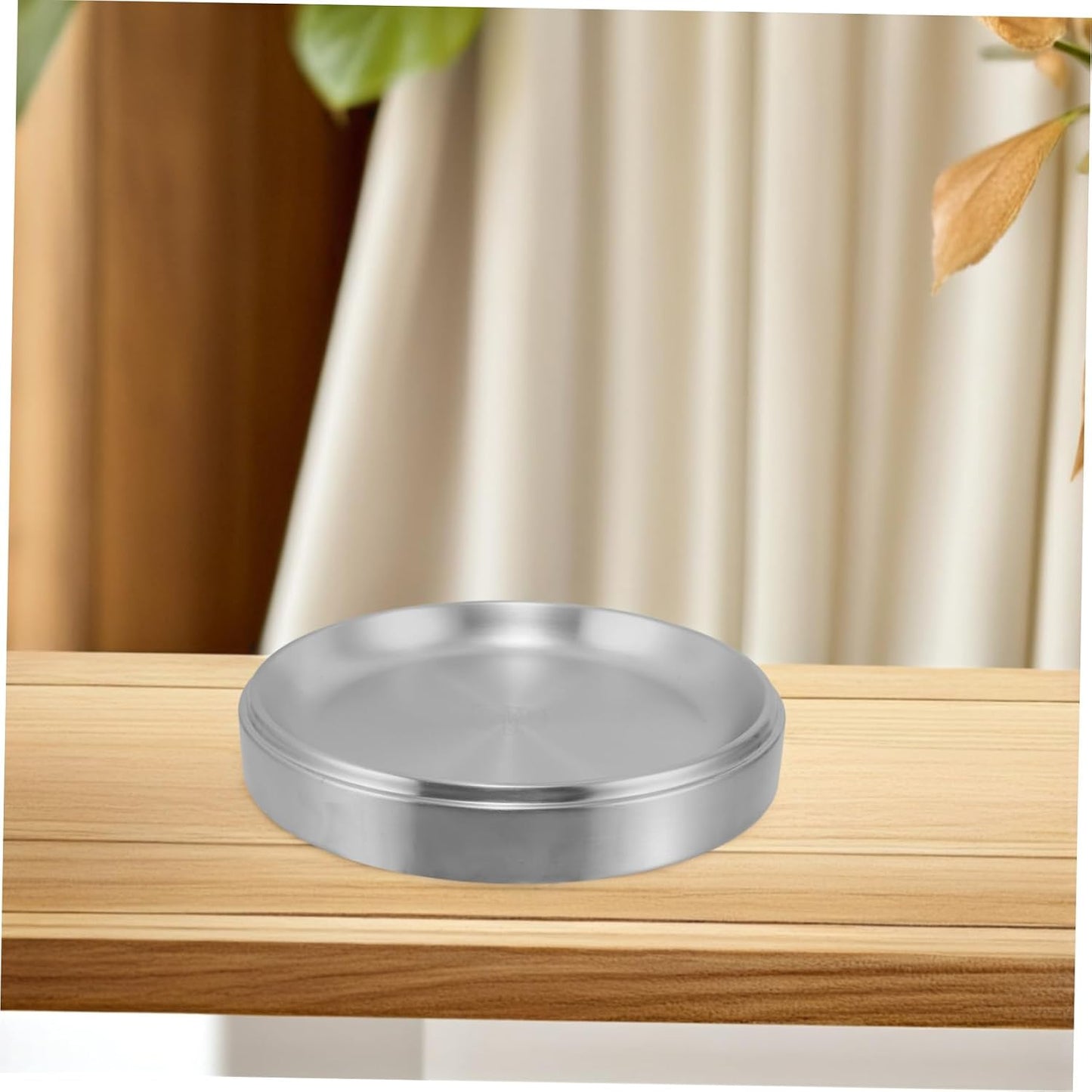 OUNONA Stackable Stainless Steel Griddle Plate for Bbq and Grilled Side Dishes Round Serving Tray for Food Prep and Outdoor Cooking Versatile and Space-saving Design