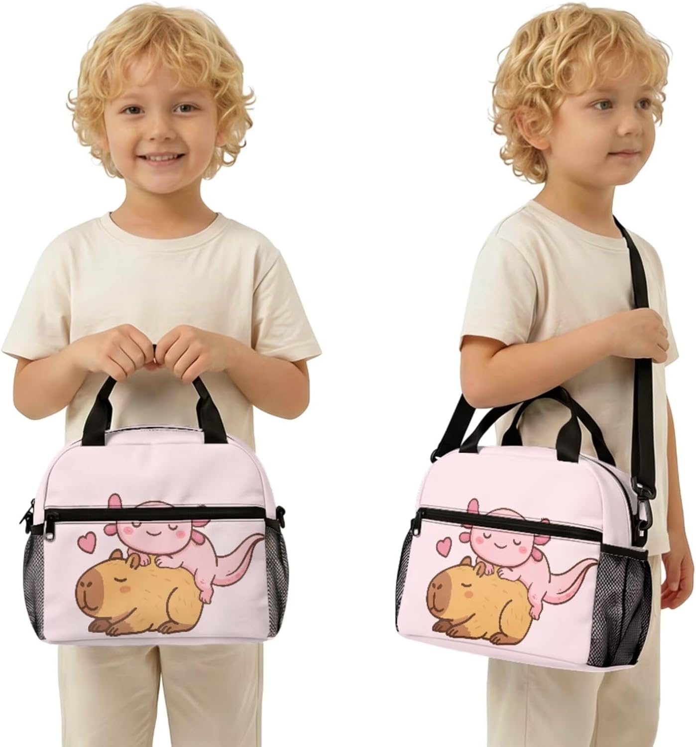 Highland Cow Backpack with Lunch Box Set for Kids Sunflower School Backpack for Girls Boys Back to School Bag Student Travel Backpacks Reusable Utensils Pen Case Water Bottle Bag 5PCS