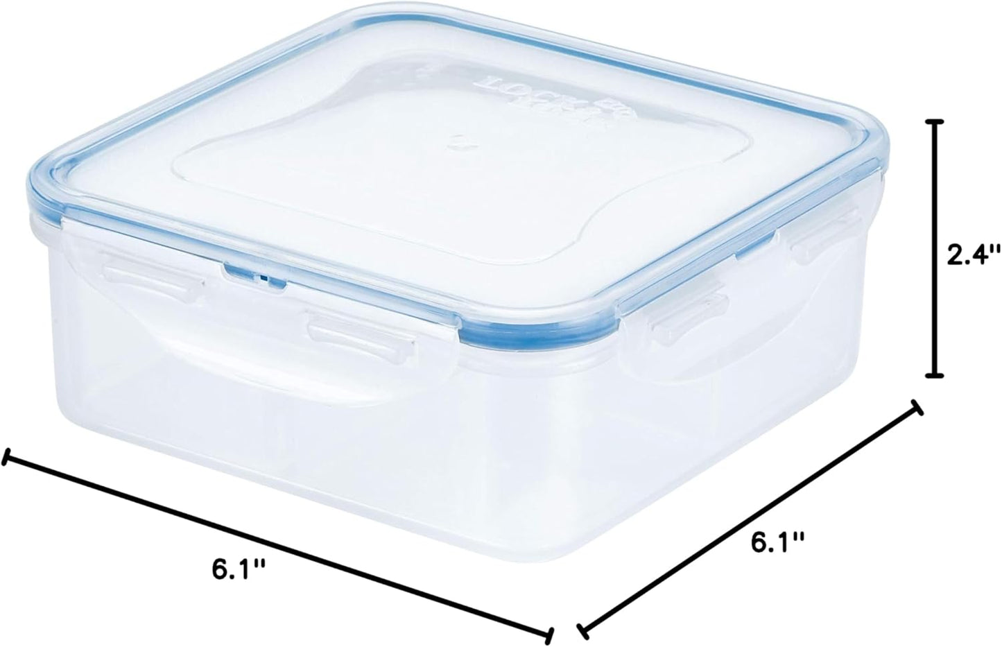 LOCK & LOCK Easy Essentials On The Go Meal Prep Lunch Box, Airtight Containers with Lid, BPA Free, Square (4 Section) -29 oz, Clear