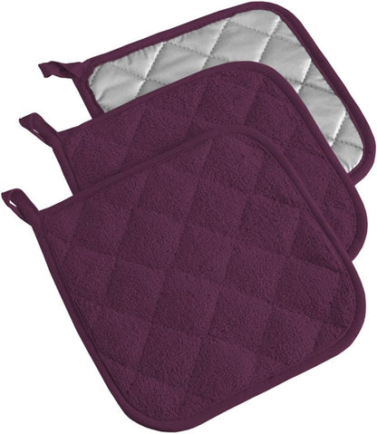 DII Basic Terry Collection Quilted 100% Cotton, Pan Handle, Nautical Blue