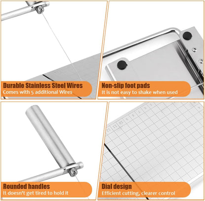 Cheese Slicer Graduated Board + 6 Extra Replaceable Wires