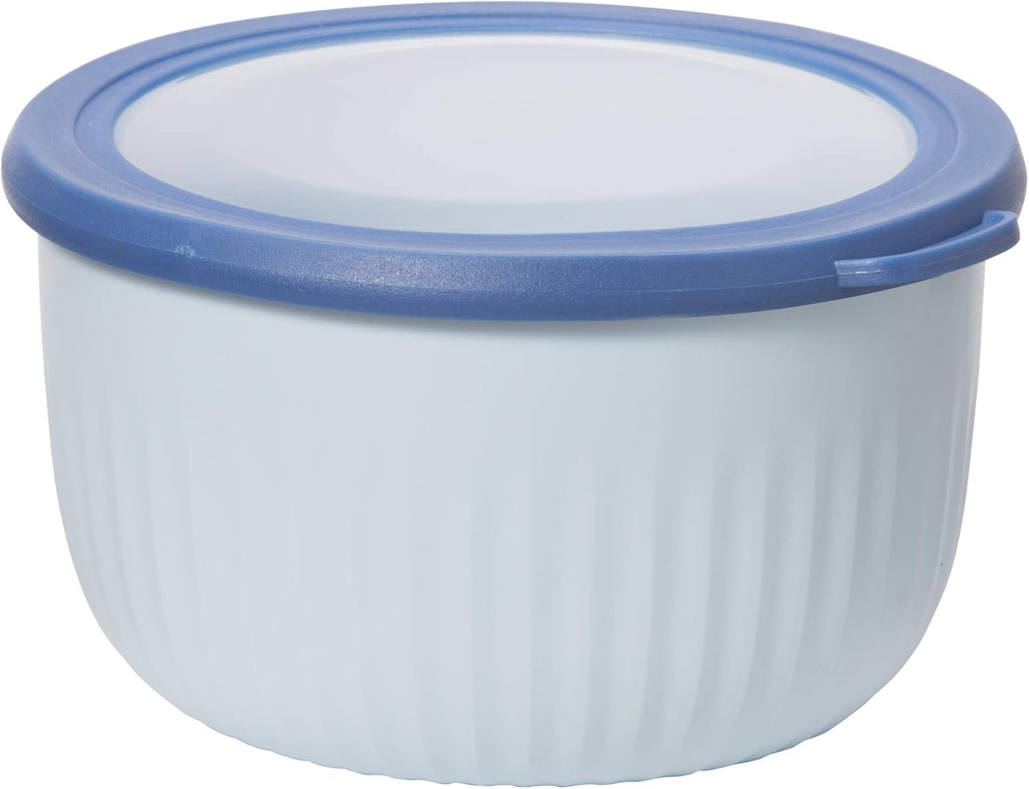 Oggi Prep, Store & Serve Plastic Bowl w/See-Thru Lid- Dishwasher, Microwave & Freezer Safe, (4 qt) Lt Gray w/Dk Gray Lid