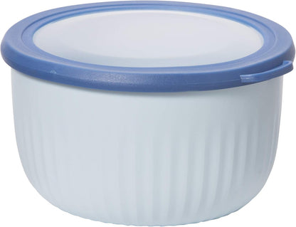 Oggi Prep, Store & Serve Plastic Bowl w/See-Thru Lid- Dishwasher, Microwave & Freezer Safe, (4 qt) Lt Gray w/Dk Gray Lid
