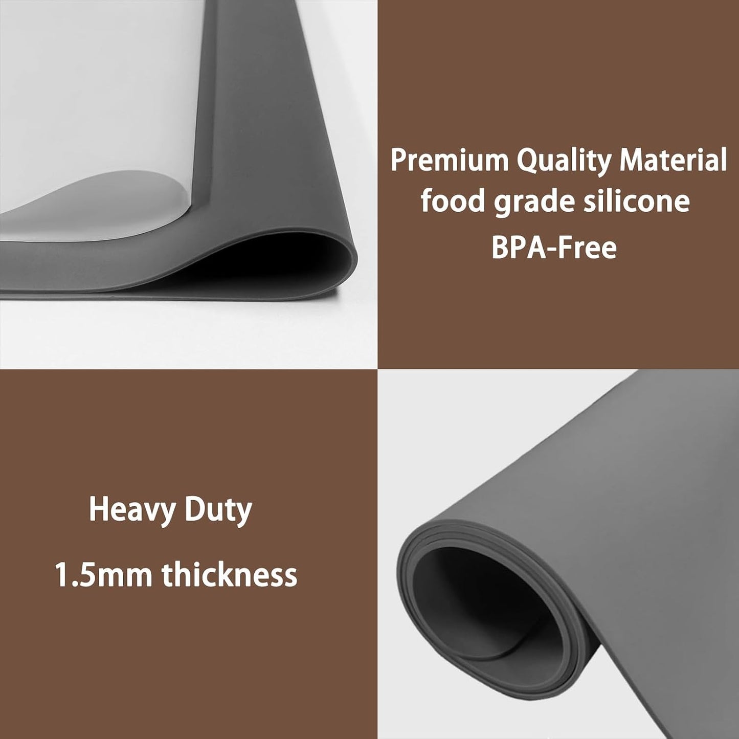 Extra Large Silicone Mat 78.7''x23.6''(200cmx60cm), Large Silicone Mats for Kitchen Counter, Multipurpose Heat Resistant Mat, Waterproof Placemat for Countertop Protector, Black