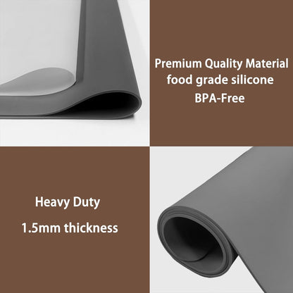 Extra Large Silicone Mat 78.7''x23.6''(200cmx60cm), Large Silicone Mats for Kitchen Counter, Multipurpose Heat Resistant Mat, Waterproof Placemat for Countertop Protector, Black