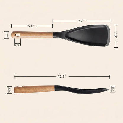Silicone Cooking Spoon, Heat Resistant 600°F Spoonula for Nonstick Cookware
