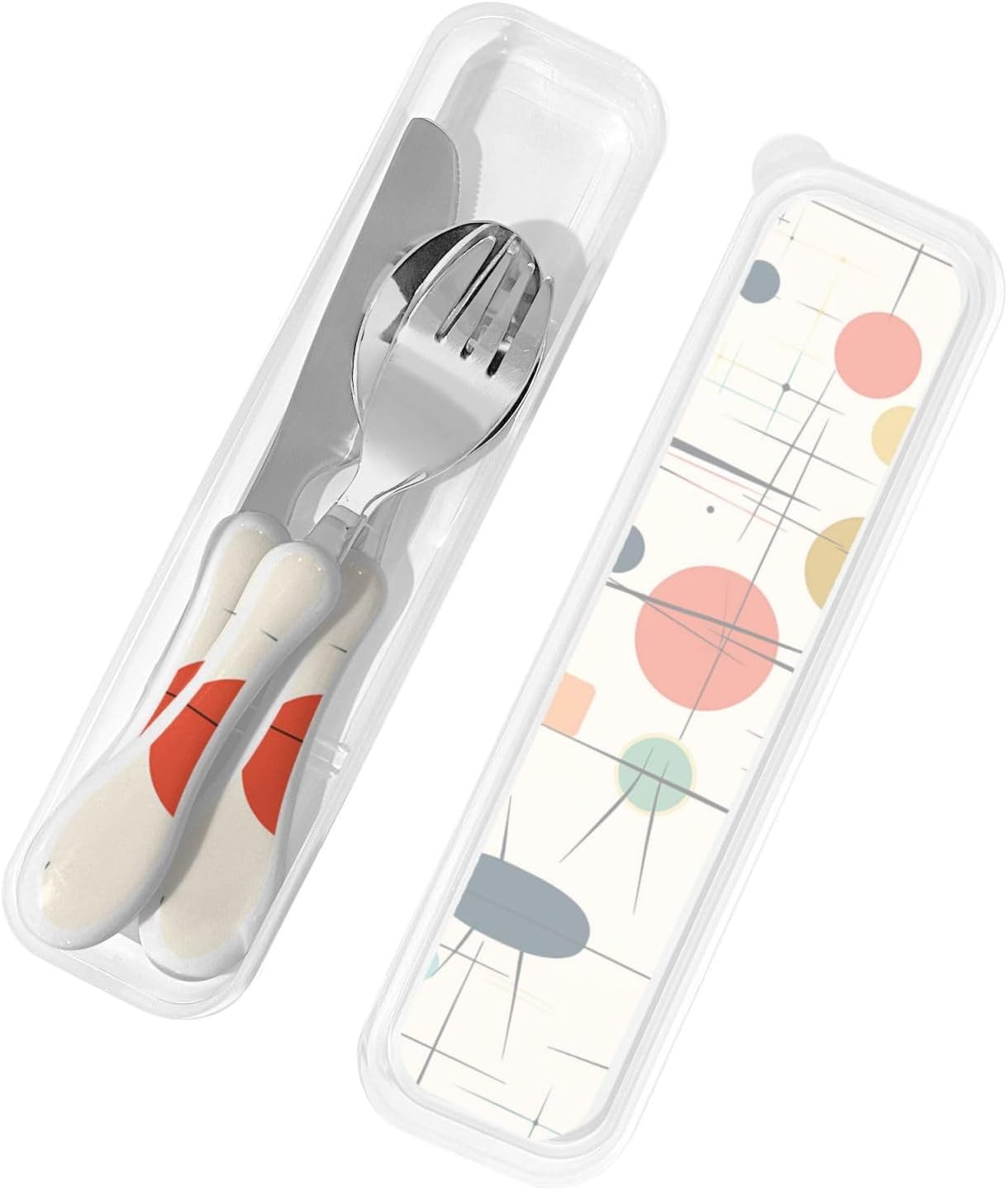 3-Piece Kids Silverware Set With Storage Case, Stainless Steel Reusable Children Safe Knife Spoon Fork Set Long Haired Dachshund Children Flatware Set For Kids Lunch Box