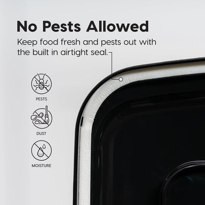 IRIS USA Dog Food Storage Container 58 Lb, Airtight Large Pet Food Storage Bin with Wheels, for Dog Cat Bird Chicken Food, Holds Up to 58 lbs, Keep Fresh, BPA Free, Made in USA, Black