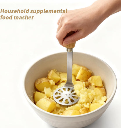 5.9" Mini Potato Masher,Avocado Masher with Wood Non Slip Handle