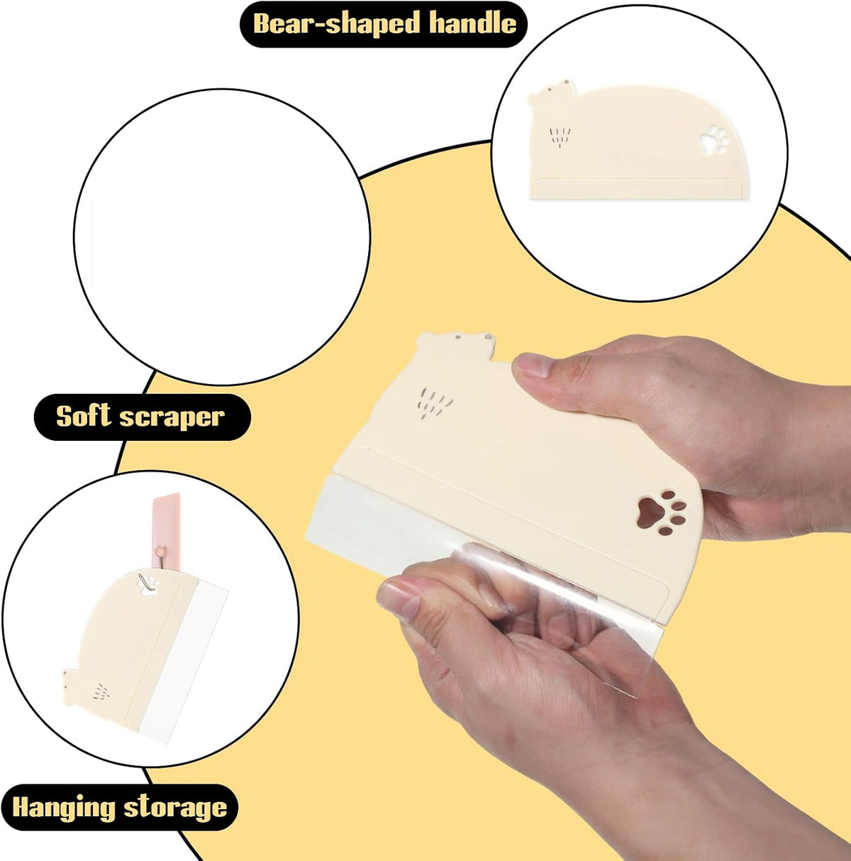 6 Pack Cake Scraper Set, Flexible Plastic Smoother Tool for Baking