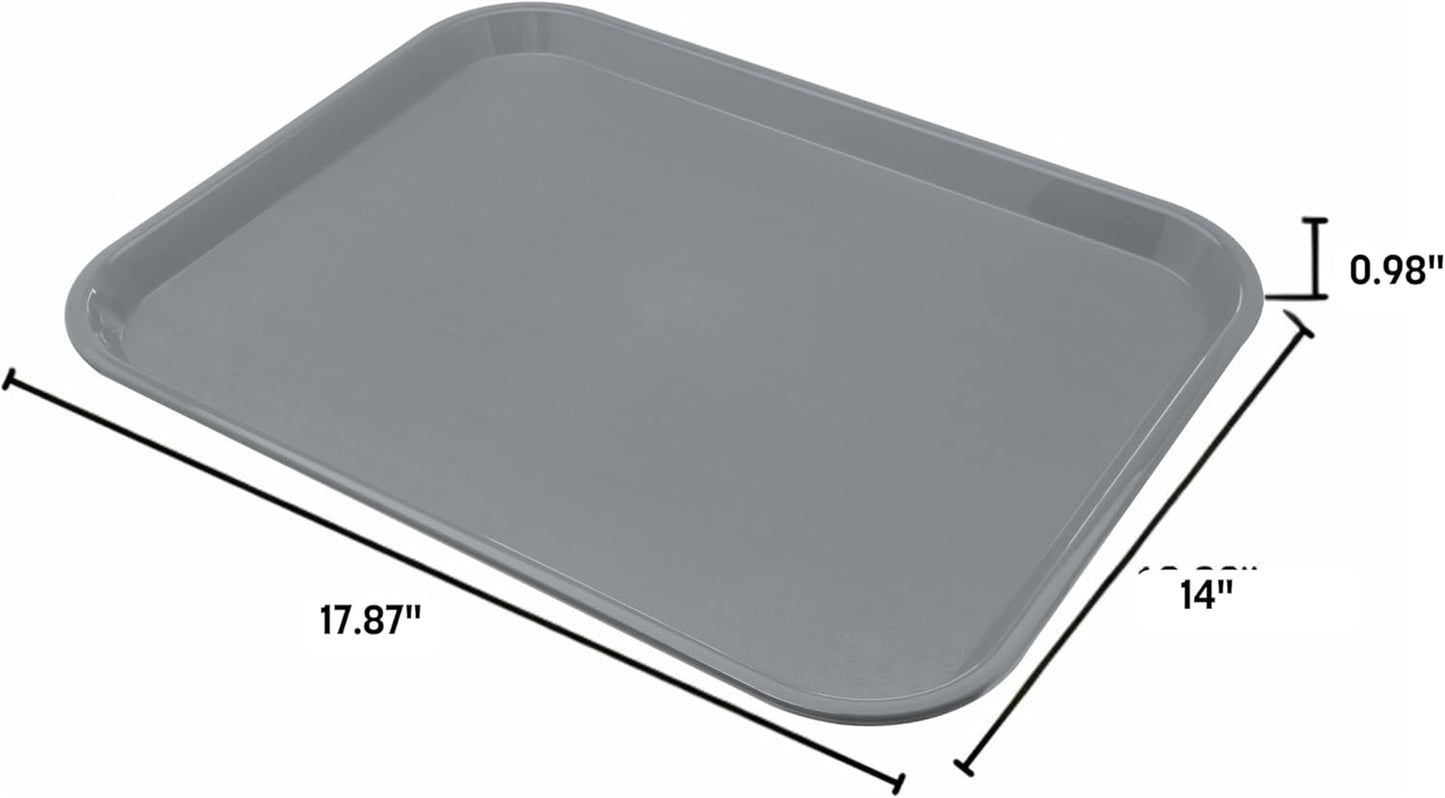Carlisle FoodService Products Café Cafeteria Tray, Fast Food Tray for Restaurant or Commercial Use, 14" x 18", 1 Count, Black