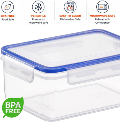 Tribello 250 oz Extra Large Airtight Food Storage Containers with SnapTight Lids – Clear, Stackable, BPA-Free Meal Prep Containers for Kitchen, Freezer & Pantry Storage
