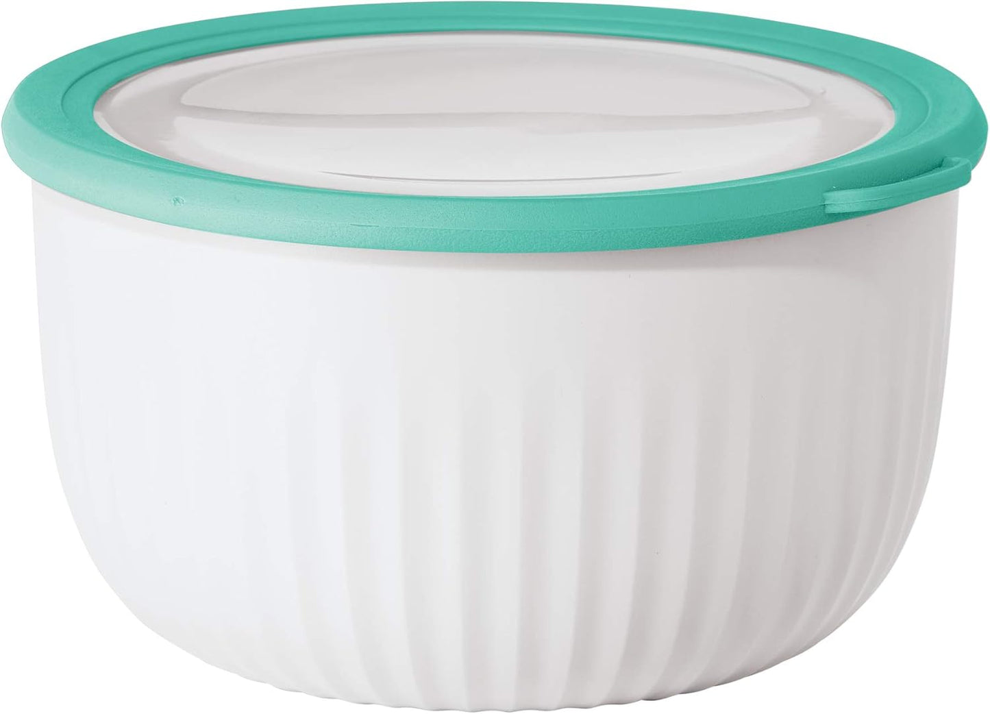 Oggi Prep, Store & Serve Plastic Bowl w/See-Thru Lid- Dishwasher, Microwave & Freezer Safe, (4 qt) Lt Gray w/Dk Gray Lid
