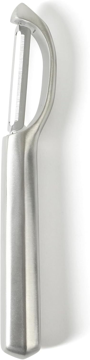 Calphalon Prime Straight Vegetable Peeler, Stainless Steel Peeler with Swivel Blade for Fruits & Vegetables, Weighted Handle for Control, Weighted Handle for Control