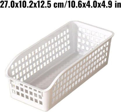 Storage Basket for Kitchen Organizer with Handle, PP Cabinet Basket Bin for Pantry and Bathroom Use