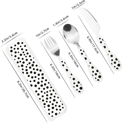 3-Piece Kids Silverware Set With Storage Case, Stainless Steel Reusable Children Safe Knife Spoon Fork Set Yellow Sunflowers Children Flatware Set For Kids Lunch Box