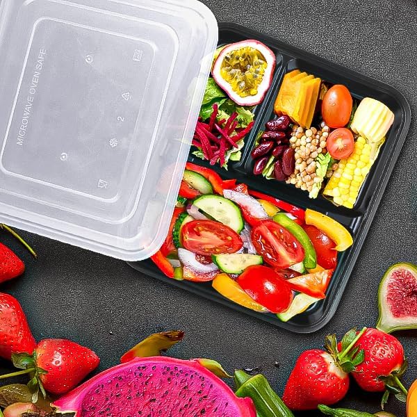 Lifetime Supplies 100 PACK Meal Prep Containers, Extra Large & Thick Food Storage Containers with Lids - BPA Free Stackable Microwavable & Dishwasher Safe, Travel, To Go, Bento Box