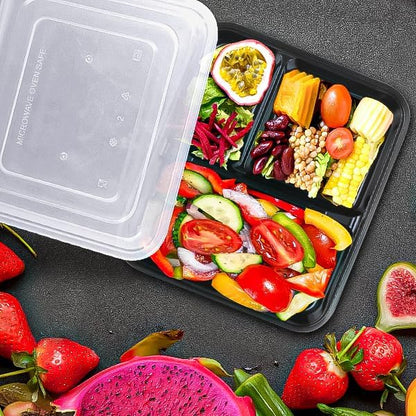 Lifetime Supplies 100 PACK Meal Prep Containers, Extra Large & Thick Food Storage Containers with Lids - BPA Free Stackable Microwavable & Dishwasher Safe, Travel, To Go, Bento Box