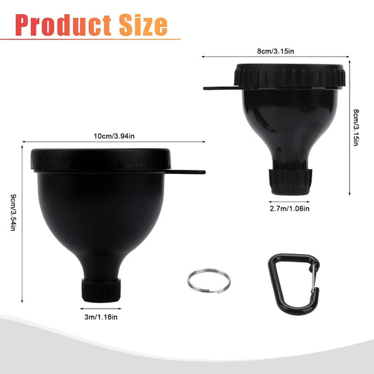 2 Pck Protein Powder Container, Water Bottle Funnel, Protein Powder Container for Workouts, Protein Funnel for Water Bottles & Shakers (Black, 50ml*2)