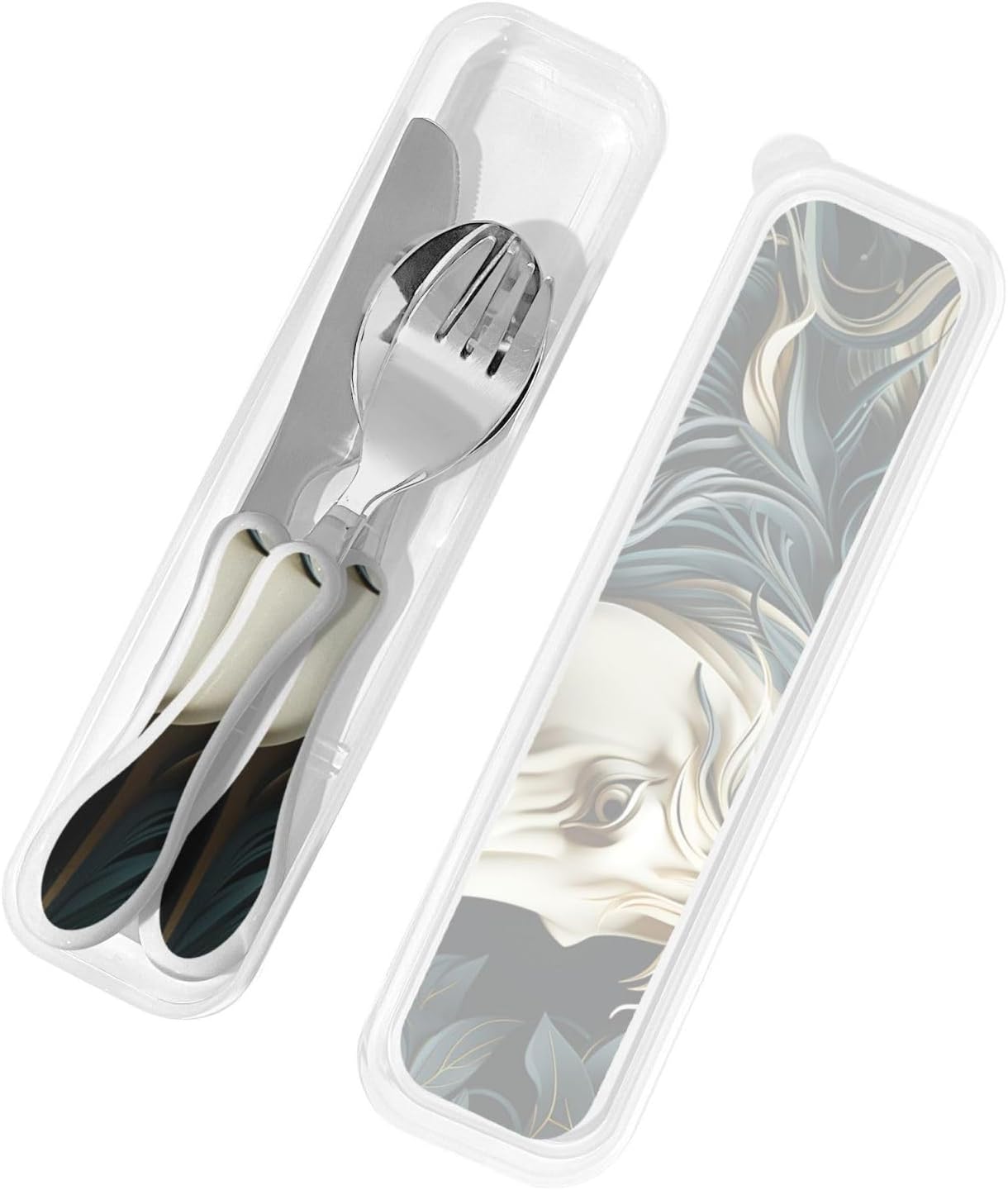Stainless Steel Kids Silverware Set, Horse Pattern Utensil Set Reusable Children Safe Knife Spoon Fork Set With Storage Case Dishwasher Safe For Lunch, Travel Outdoors