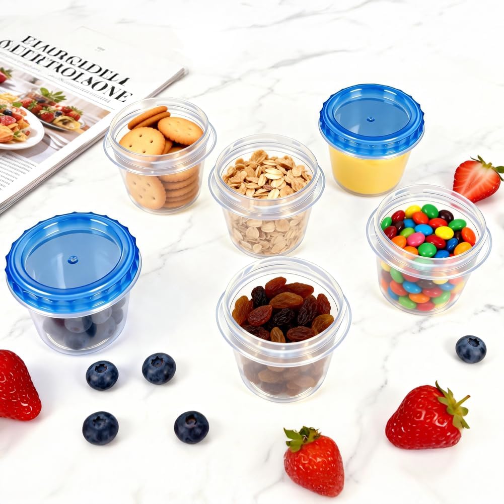 10 Pack 34oz Reusable Freezer Food Storage Containers with Twist Top Lids, Airtight Plastic Meal Prep Food Containers for Leftover Lunch Fruit Salad Oats, Clear Large Soup Container Microwave Safe