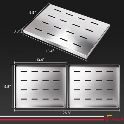 Utheer 2-Pack Griddle Warming Rack for Blackstone 28" Griddles, Stainless Steel Flat Top Grill Accessories | Reversible Rack Adds Prep Space, Foldable Clip-On Design Expands Cooking & Holding Area