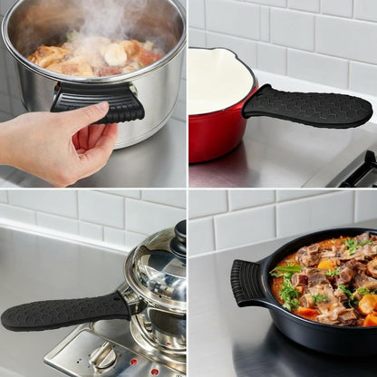 3 Pack Silicone Cast Iron Skillet Handle Cover - Heat Resistant Pot Handle Sleeve Grip for Frying Pans, Griddles, Dutch Ovens & Baking Sheets (Red)