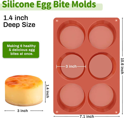 JOERSH 2-PK Air Fryer Egg Mold, 4 Cups Silicone Air Fryer Baking Pan Non-Stick for Egg Bites, Cupcake, Muffin, Tart, Frittata, Quiche
