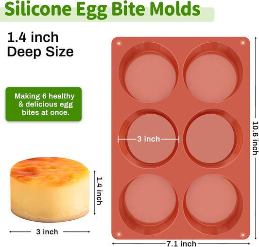 JOERSH 2-PK Air Fryer Egg Mold, 4 Cups Silicone Air Fryer Baking Pan Non-Stick for Egg Bites, Cupcake, Muffin, Tart, Frittata, Quiche