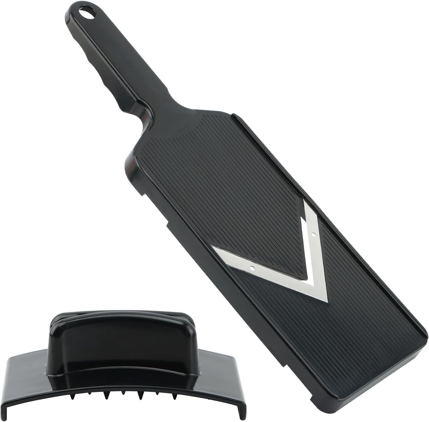 Mandoline Slicer for Kitchen, Multifunctional Handheld Potato Cucumber Slicer, Vegetable Mandoline Slicer with Hand Holder Cabbage Shredder Food Slicer for Potatoes, Onion(black)