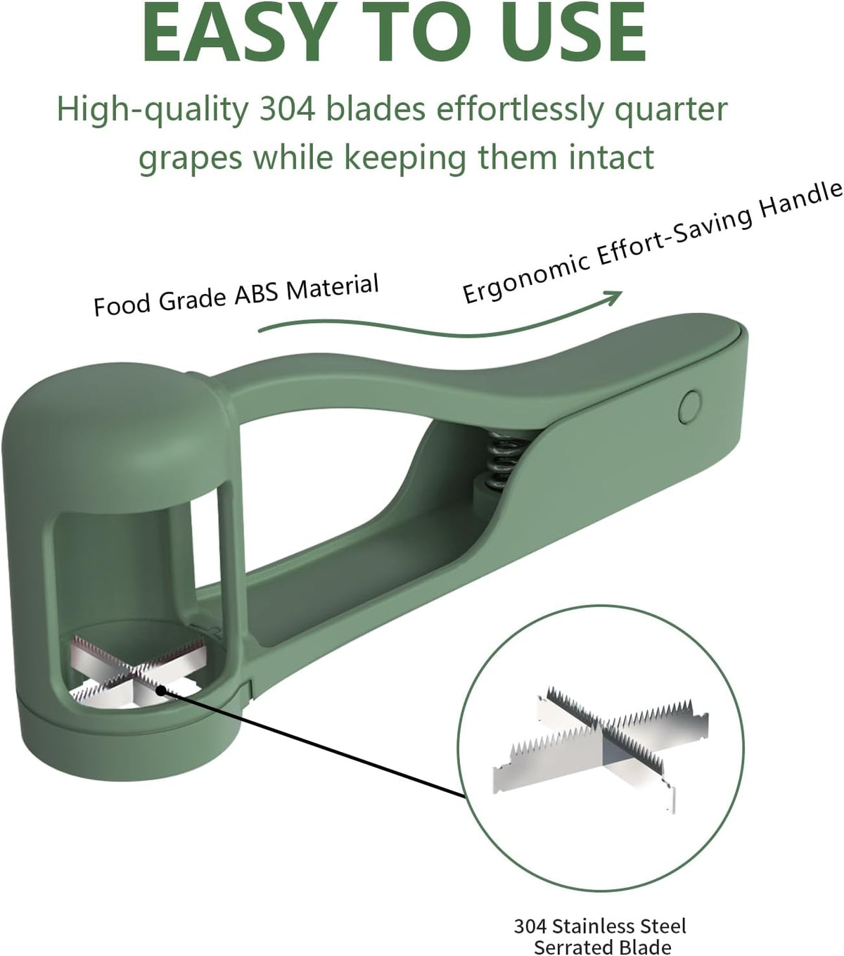 WhiteRhino Grape Cutter Grape Slicer for Toddlers,Grape Cherry Tomato Strawberry Cutter Quarter Slicer tool For Vegetable Fruit Salad Cake Decoration,Stainless Steel kitchen Gadget Fruit cutter(Bule)