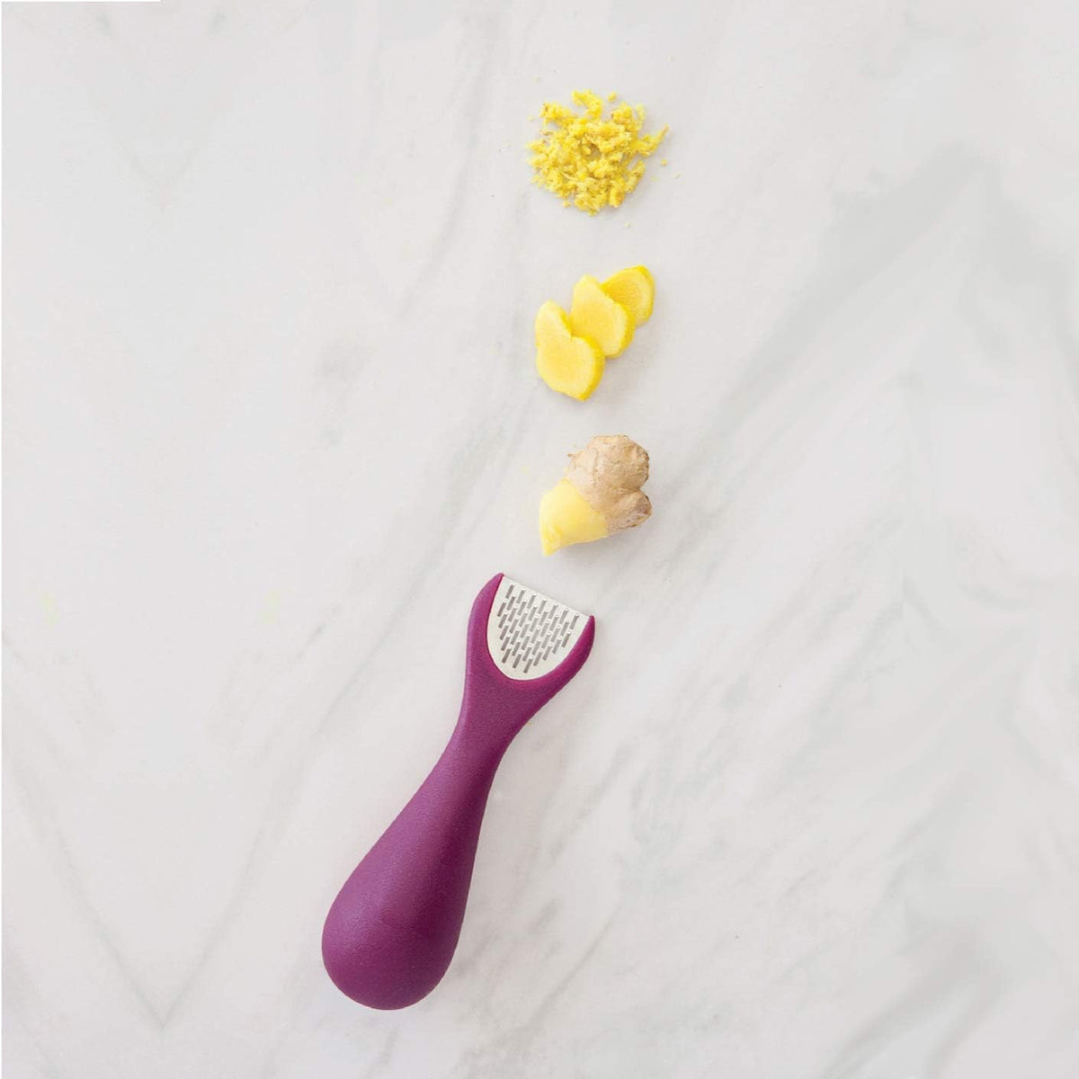 Talisman Designs 3-in-1 Ginger Peeler | Grater & Sliver | Grate Ginger, Garlic, Turmeric & Nutmeg | Easy to Use Kitchen Utensil Tool | Stainless Steel Hand Held Grater