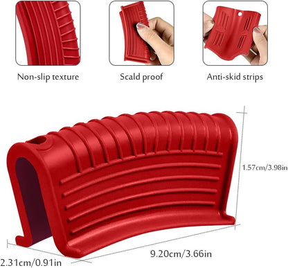 Silicone Assist Handle Holder, Hot Skillet Handle Covers Pot Grip Handle Sleeve Cast Iron Skillets Non-Slip Heat Resistant Pan Grip Cover for Cast Iron Woks Frying Pans Griddles Skillets (Red)