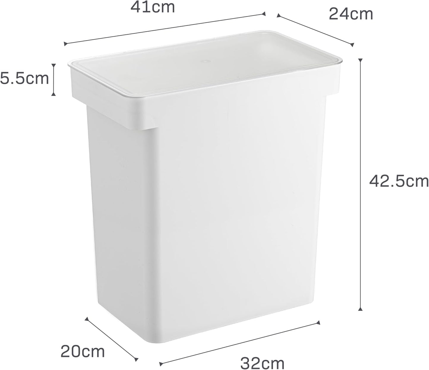 YAMAZAKI Home Tower Airtight Pet Food Storage Container - Cat And Dog Food Holder Bin With Transparent Lid And Handle - Extra Large - Polypropylene - 6.6 Gallons, 25 Liters