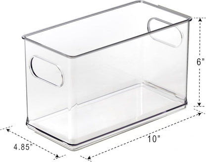BINO | Stackable Plastic Storage Bins, Clear | THE CLARUS COLLECTION | Pantry Organizers and Storage Containers | Fridge Organizer Bins | Kitchen Cabinet Organizer | Medicine Cabinet Bin