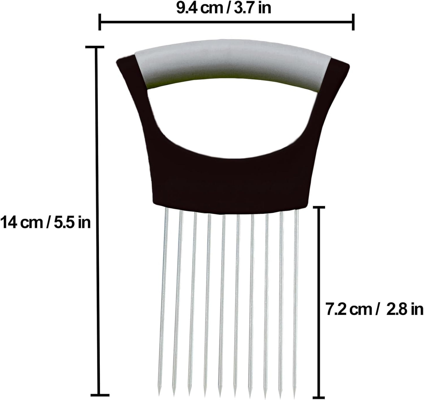 Onion Holder for Slicing | Non-Slip TPR Handle, Safe Storage Tip Cover, Multi-Purpose Food Slicer Assistant Tool