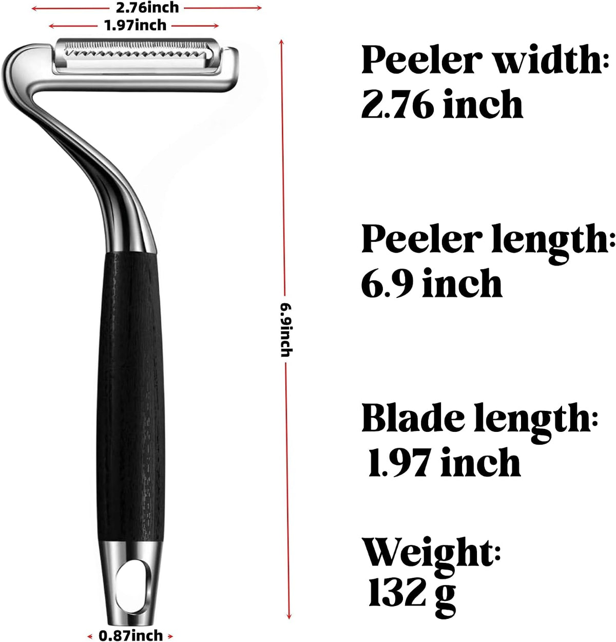 304 Stainless Steel Julienne Peeler.