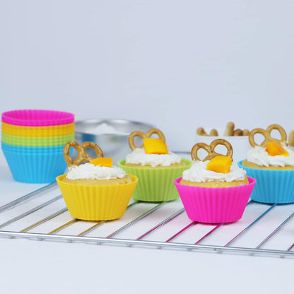 60PCS Silicone Lunch Box Dividers, Heavy-Duty Silicone Cupcake Liners for Muffin Cups, Reusable Kids' Lunch/Bento Box Accessories Set with Animal Forks, Food-Grade, BPA Free(20 Liners + 40 Picks)
