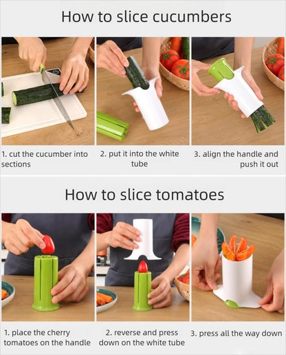 Grape Cutter, 6-Blade Safe Slicer, Durable ABS, Multi-Use,Kid-Safe