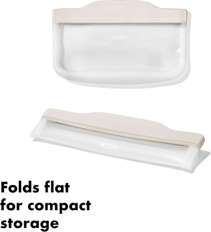 OXO Good Grips Silicone Reusable Bag - Stand-Up Cup (8 oz) - Oat