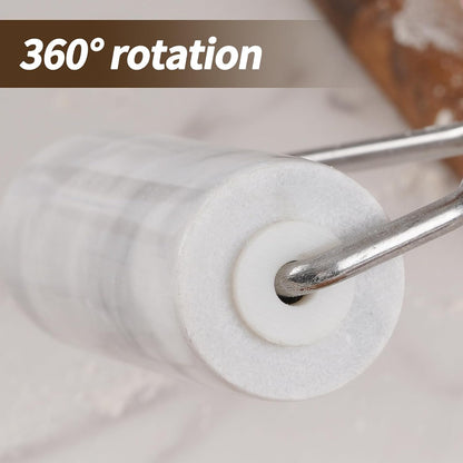 Small Marble Rolling Pin Pizza Roller for Baking (Type B Black)